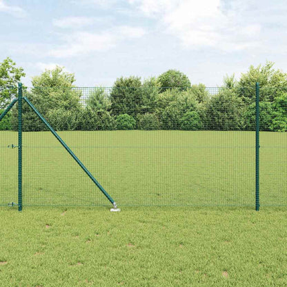 vidaXL Welded Wire Fence with Spikes 50 x 1 m PVC-coated Steel Green 1