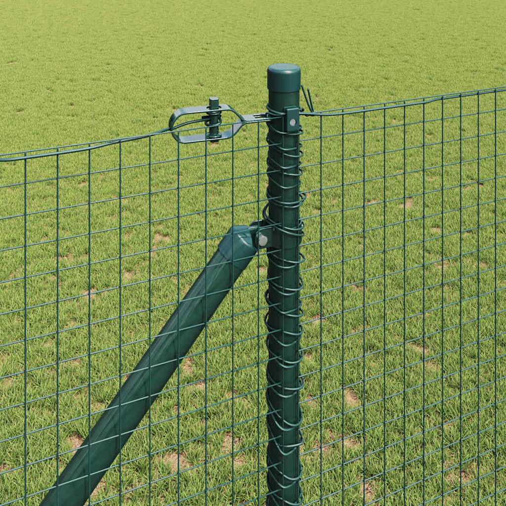 vidaXL Welded Wire Fence with Spikes 50 x 1 m PVC-coated Steel Green 4