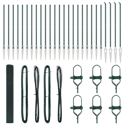 vidaXL Welded Wire Fence with Spikes 50 x 1.2 m PVC-coated Steel Green 2
