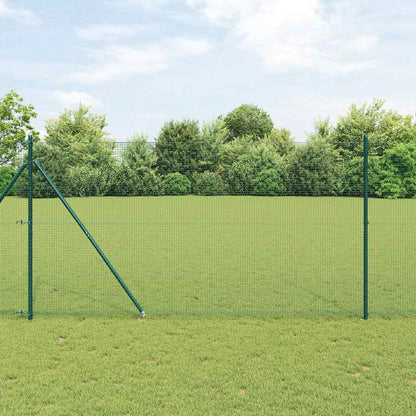 vidaXL Welded Wire Fence with Spikes 50 x 1.4 m PVC-coated Steel Green 1