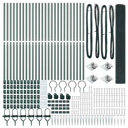 vidaXL Welded Wire Fence with Spikes 50 x 1.4 m PVC-coated Steel Green 5