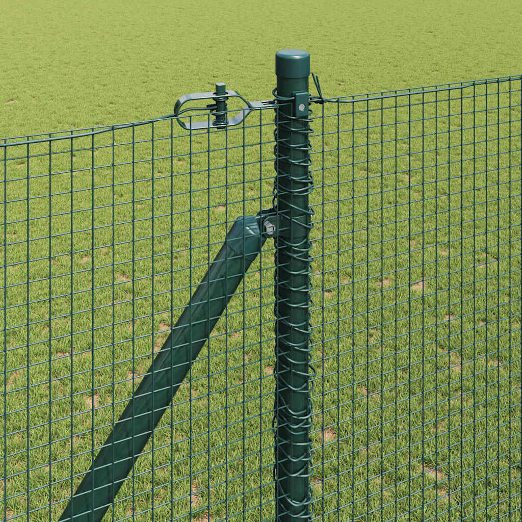 vidaXL Welded Wire Fence with Spikes 50 x 1.5 m PVC-coated Steel Green 4