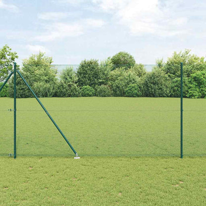 vidaXL Welded Wire Fence with Spikes 50 x 1.5 m PVC-coated Steel Green 1