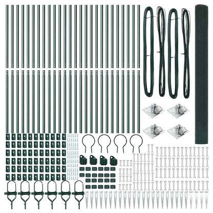 vidaXL Welded Wire Fence with Spikes 50 x 1.5 m PVC-coated Steel Green 5