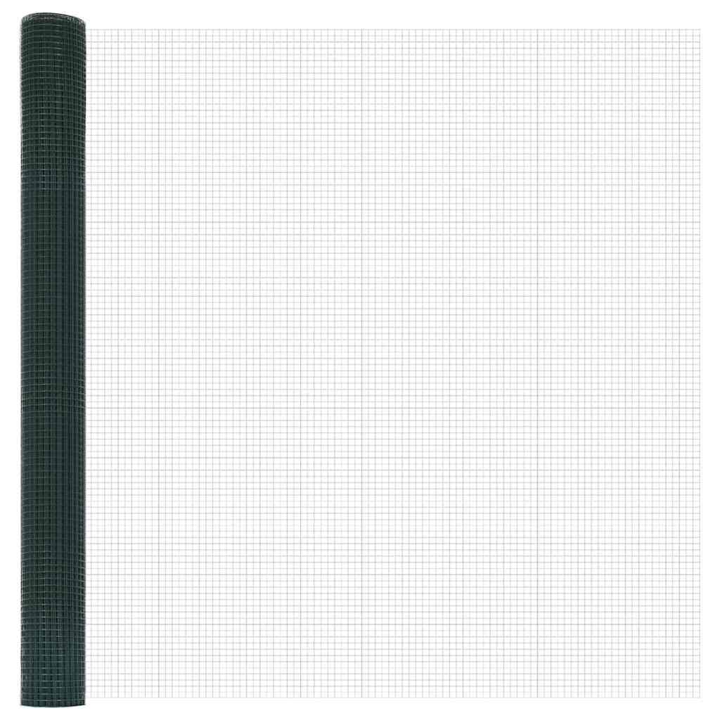 vidaXL Welded Wire Fence with Spikes 50 x 1.5 m PVC-coated Steel Green 6
