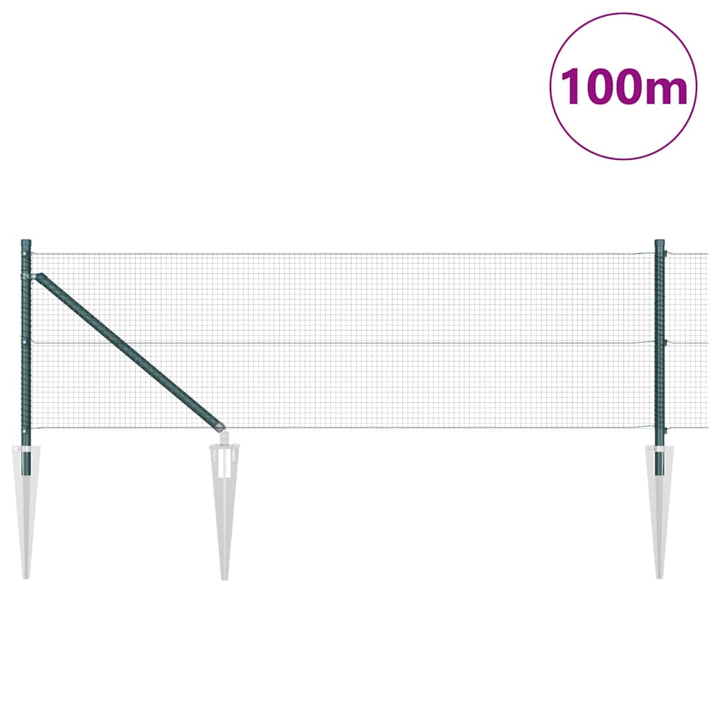 vidaXL Welded Wire Fence with Spikes 100 x 0.4 m PVC-coated Steel Mesh 3