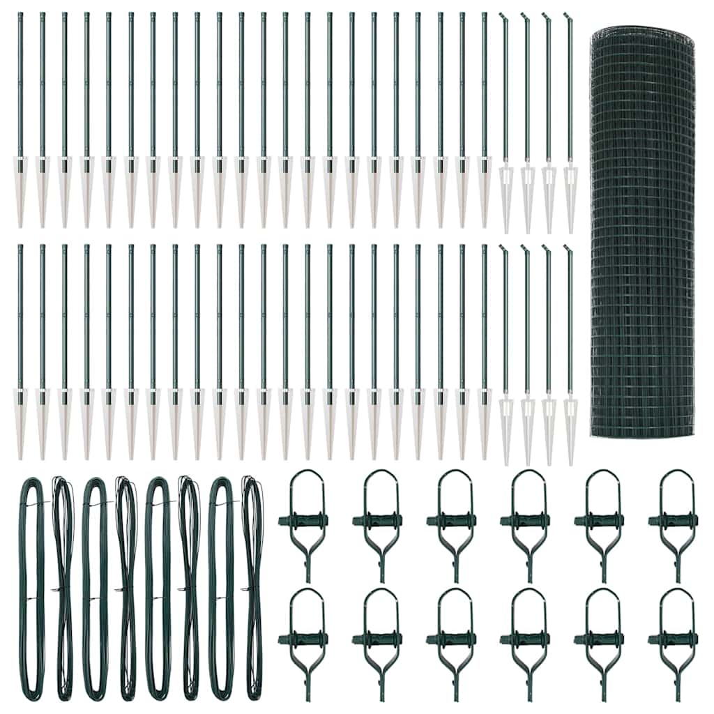 vidaXL Welded Wire Fence with Spikes 100 x 0.4 m PVC-coated Steel Mesh 2