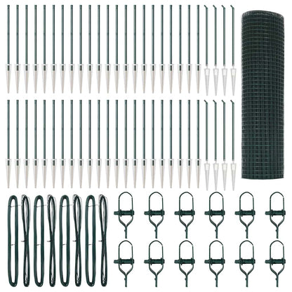 vidaXL Welded Wire Fence with Spikes 100 x 0.4 m PVC-coated Steel Mesh 2