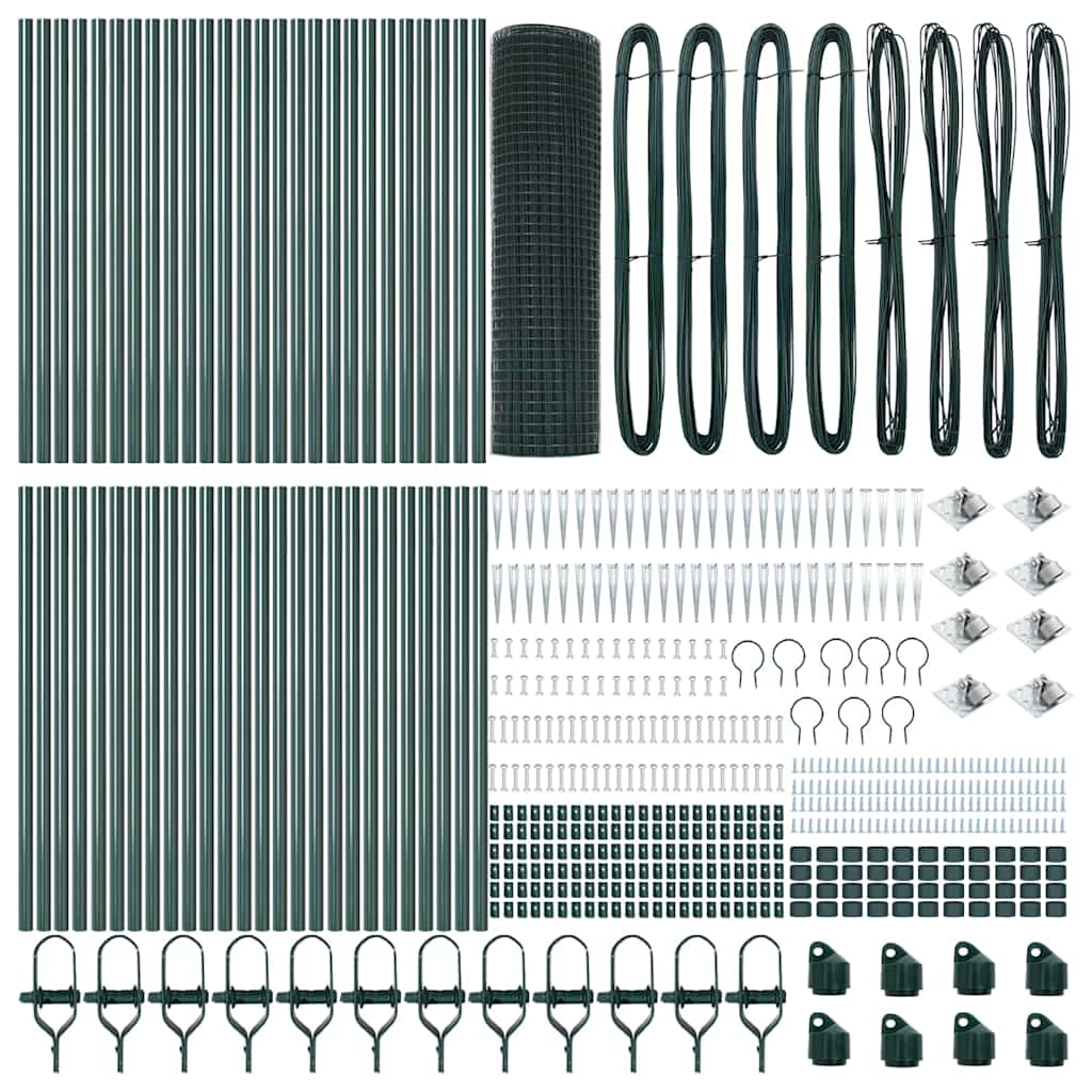 vidaXL Welded Wire Fence with Spikes 100 x 0.4 m PVC-coated Steel Mesh 5