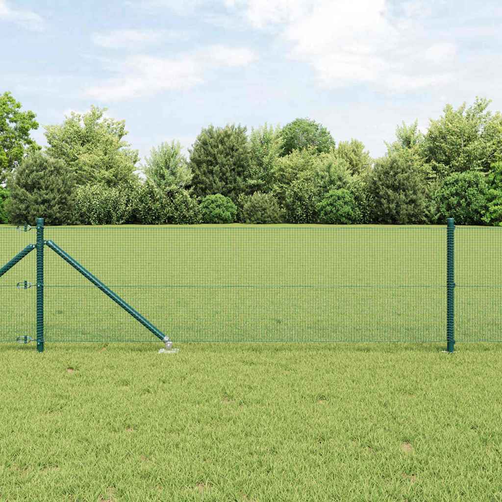 vidaXL Welded Wire Fence with Spikes 100 x 0.5 m PVC-coated Steel Mesh 1