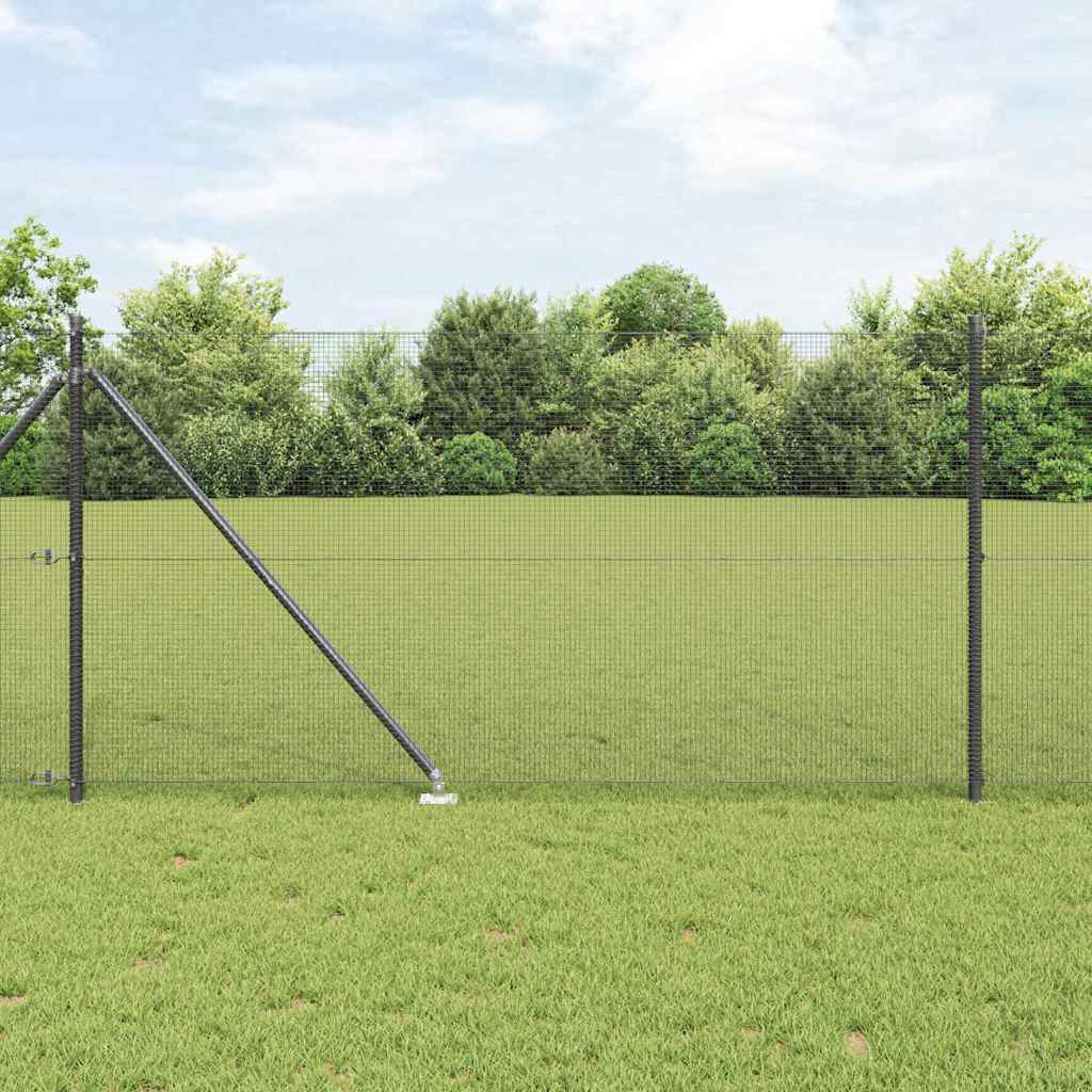 vidaXL Welded Wire Fence with Spikes 50 x 1 m PVC-coated Steel Grey 1