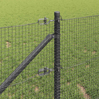 vidaXL Welded Wire Fence with Spikes 50 x 1 m PVC-coated Steel Grey 4