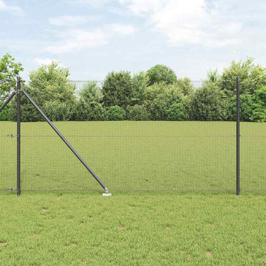 vidaXL Welded Wire Fence with Spikes 50 x 1 m PVC-coated Steel Grey 1