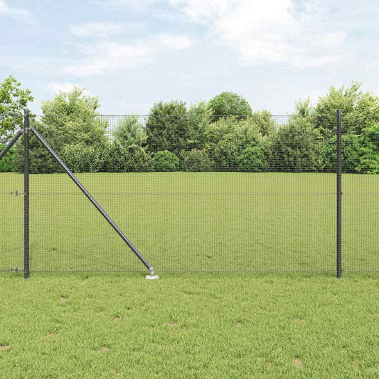 vidaXL Welded Wire Fence with Spikes 50 x 1 m PVC-coated Steel Grey 1