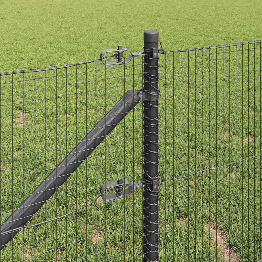 vidaXL Welded Wire Fence with Spikes 50 x 1 m PVC-coated Steel Grey 4