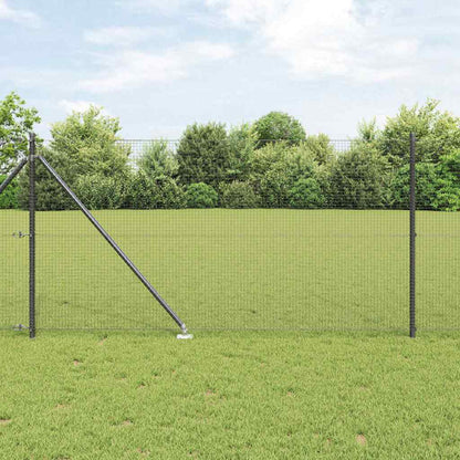 vidaXL Welded Wire Fence with Spikes 50 x 1 m PVC-coated Steel Grey 1