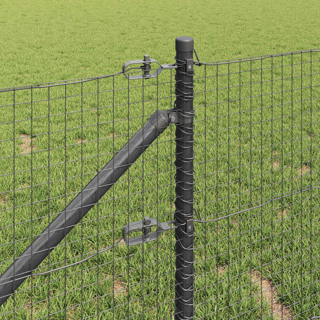 vidaXL Welded Wire Fence with Spikes 50 x 1 m PVC-coated Steel Grey 4