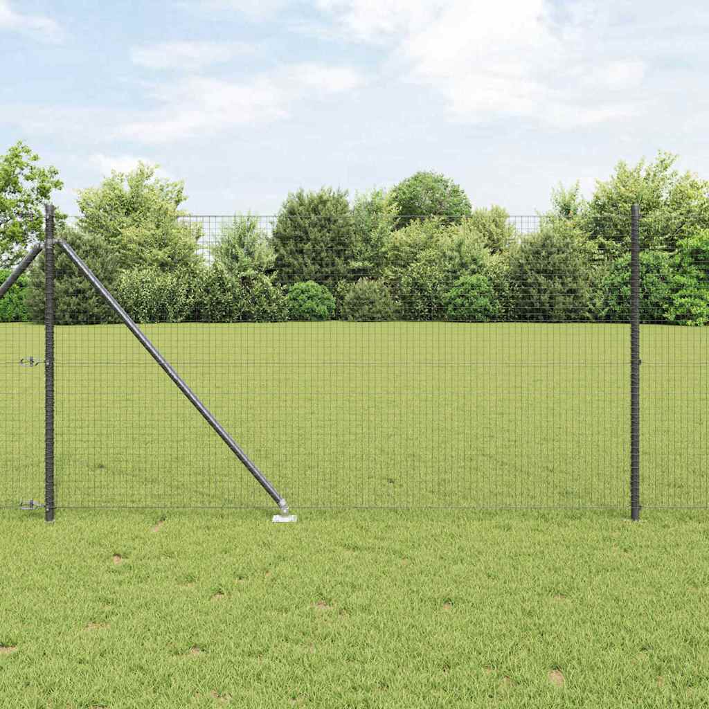 vidaXL Welded Wire Fence with Spikes 50 x 1 m PVC-coated Steel Grey 1