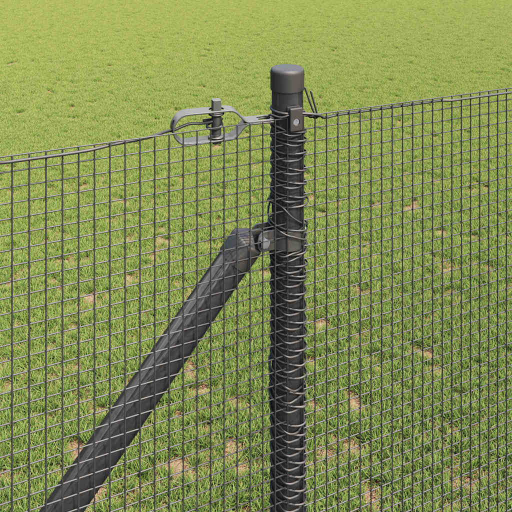 vidaXL Welded Wire Fence with Spikes 50 x 1.2 m PVC-coated Steel Grey 4
