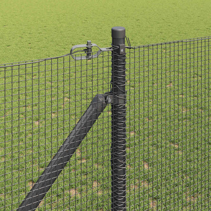 vidaXL Welded Wire Fence with Spikes 50 x 1.2 m PVC-coated Steel Grey 4