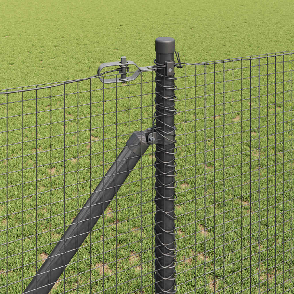 vidaXL Welded Wire Fence with Spikes 50 x 1.2 m PVC-coated Steel Grey 4