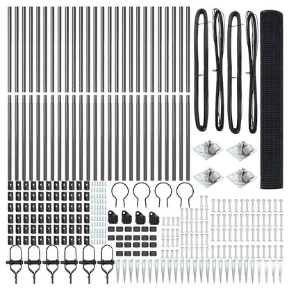 vidaXL Welded Wire Fence with Spikes 50 x 1.2 m PVC-coated Steel Grey 5