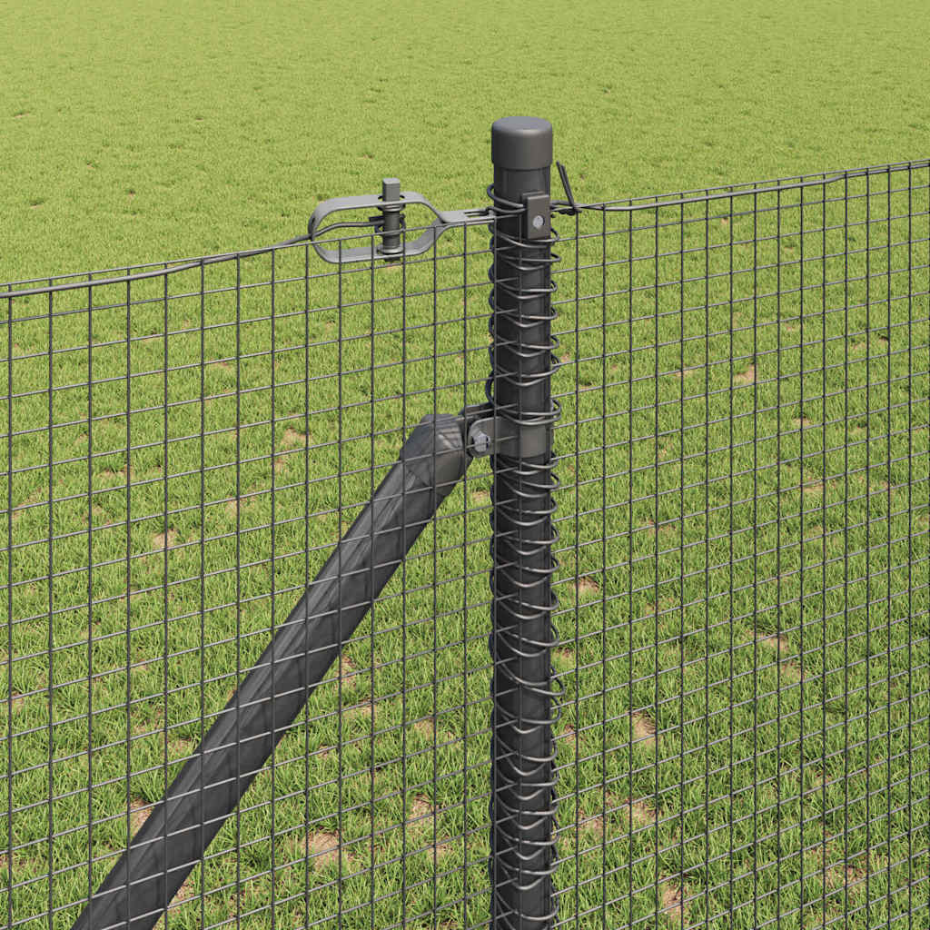 vidaXL Welded Wire Fence with Spikes 50 x 1.4 m PVC-coated Steel Grey 4