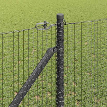 vidaXL Welded Wire Fence with Spikes 50 x 1.4 m PVC-coated Steel Grey 4