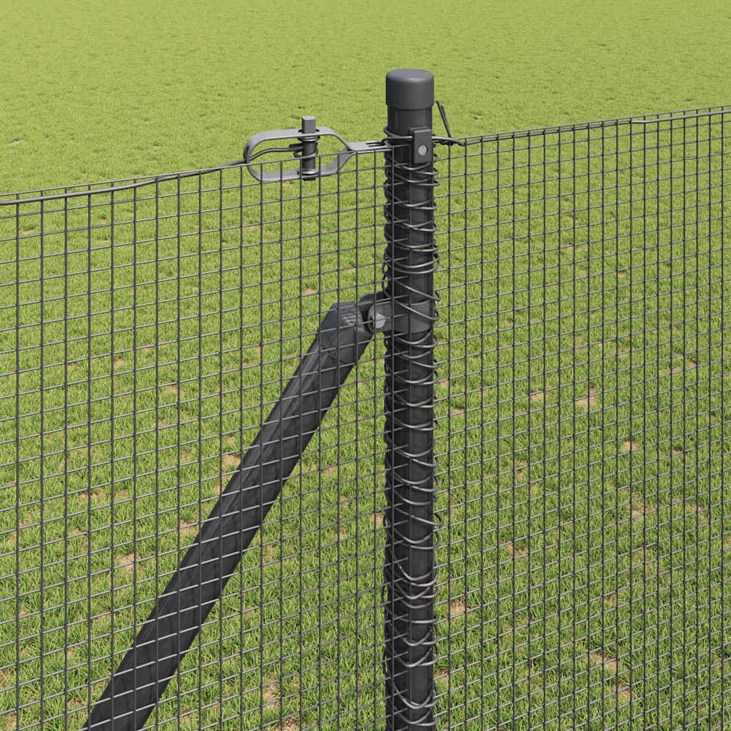 vidaXL Welded Wire Fence with Spikes 50 x 1.5 m PVC-coated Steel Grey 4