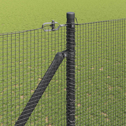 vidaXL Welded Wire Fence with Spikes 50 x 1.5 m PVC-coated Steel Grey 4