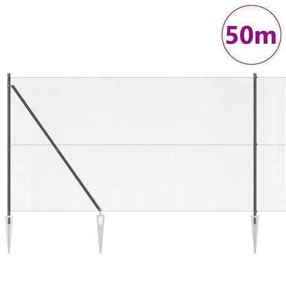 vidaXL Welded Wire Fence with Spikes 50 x 1.5 m PVC-coated Steel Grey 3
