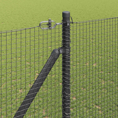 vidaXL Welded Wire Fence with Spikes 50 x 1.5 m PVC-coated Steel Grey 4