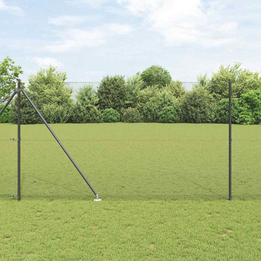 vidaXL Welded Wire Fence with Spikes 50 x 1.5 m PVC-coated Steel Grey 1