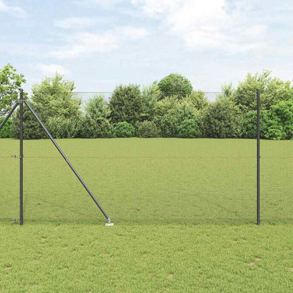 vidaXL Welded Wire Fence with Spikes 50 x 1.5 m PVC-coated Steel Grey 1