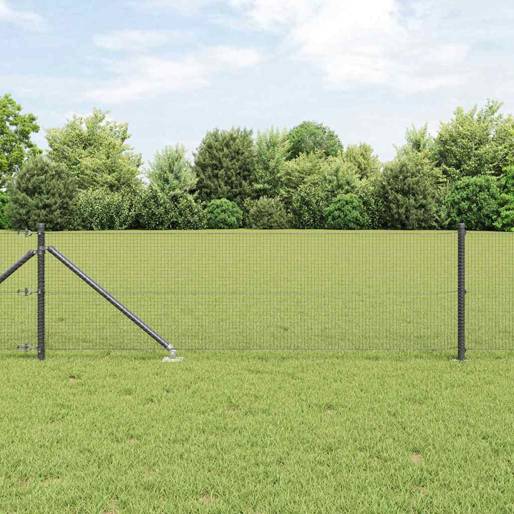 vidaXL Welded Wire Fence with Spikes 100 x 0.4 m PVC-coated Steel Grey 1