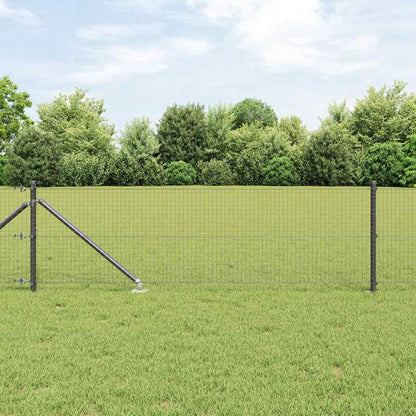 vidaXL Welded Wire Fence with Spikes 100 x 0.4 m PVC-coated Steel Grey 1