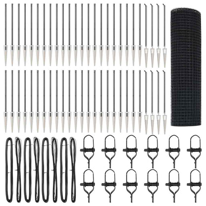 vidaXL Welded Wire Fence with Spikes 100 x 0.4 m PVC-coated Steel Grey 2