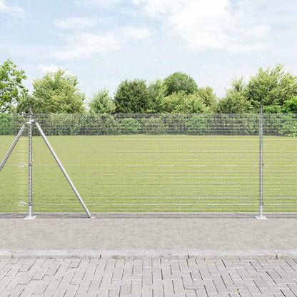 vidaXL Welded Wire Fence with Concrete Base 50 x 1 m Galvanised Steel mesh Size 12 x 12 mm mesh