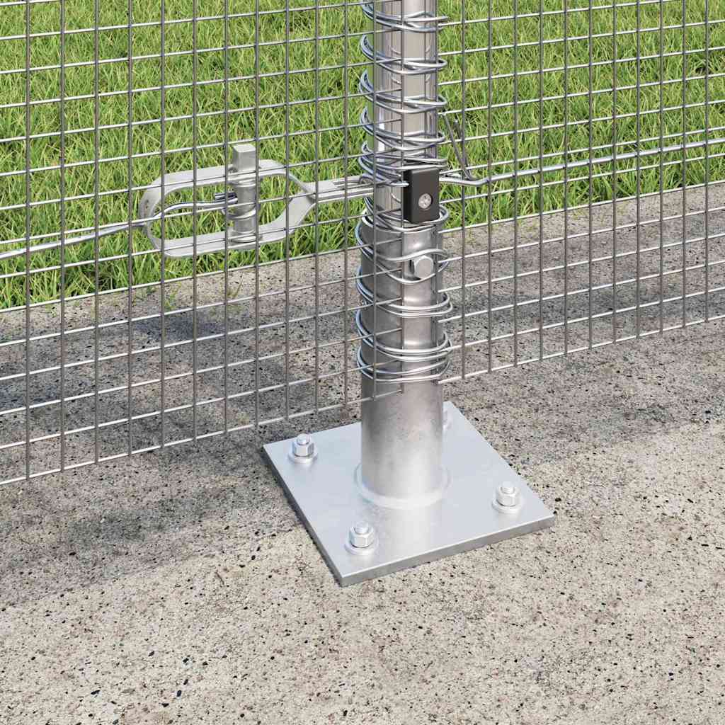 vidaXL Welded Wire Fence with Concrete Base 50 x 1.2 m Silver Mesh 4