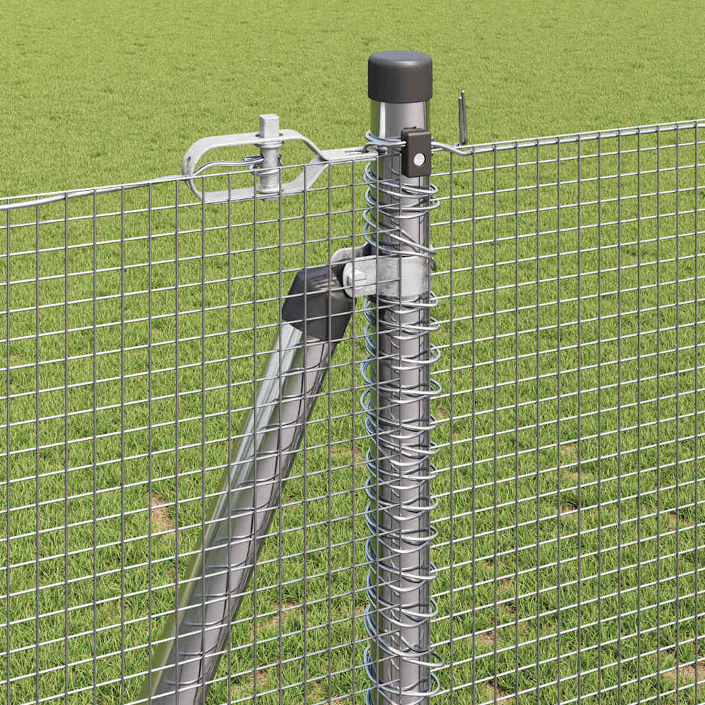 vidaXL Welded Wire Fence with Concrete Base 50 x 1.2 m Silver Mesh 5