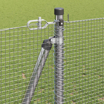 vidaXL Welded Wire Fence with Concrete Base 50 x 1.2 m Silver Mesh 5