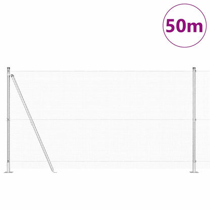 vidaXL Welded Wire Fence with Concrete Base 50 x 1.2 m Silver Mesh 3