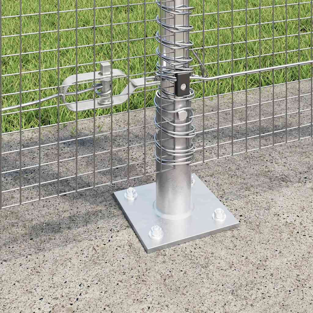 vidaXL Welded Wire Fence with Concrete Base 50 x 1.2 m Silver Mesh 4