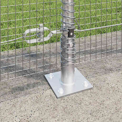 vidaXL Welded Wire Fence with Concrete Base 50 x 1.2 m Silver Mesh 4