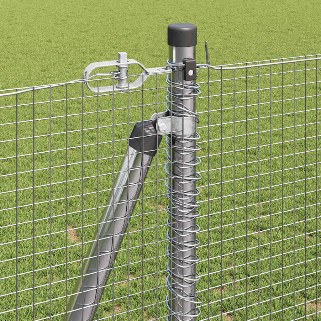 vidaXL Welded Wire Fence with Concrete Base 50 x 1.2 m Silver Mesh 5