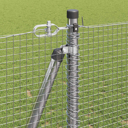vidaXL Welded Wire Fence with Concrete Base 50 x 1.2 m Silver Mesh 5