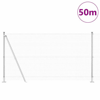 vidaXL Welded Wire Fence with Concrete Base 50 x 1.2 m Silver Mesh 3