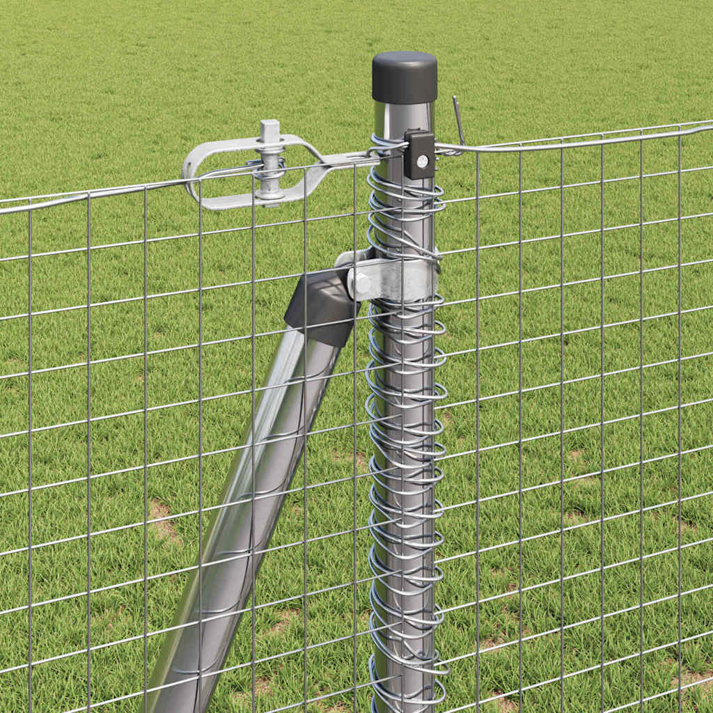 vidaXL Welded Wire Fence with Concrete Base 50 x 1.2 m Silver Mesh 5