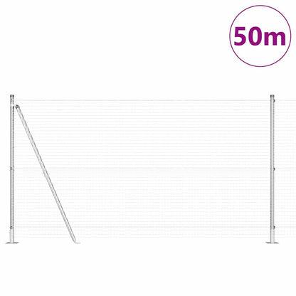 vidaXL Welded Wire Fence with Concrete Base 50 x 1.2 m Silver Mesh 3