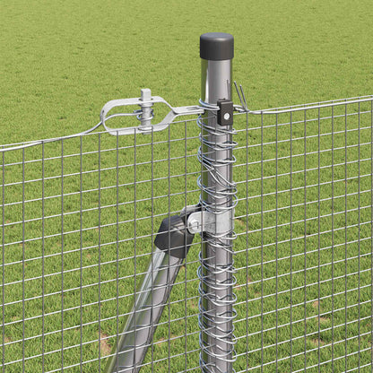 vidaXL Welded Wire Fence with Concrete Base 50 x 1.4 m Silver Mesh 5
